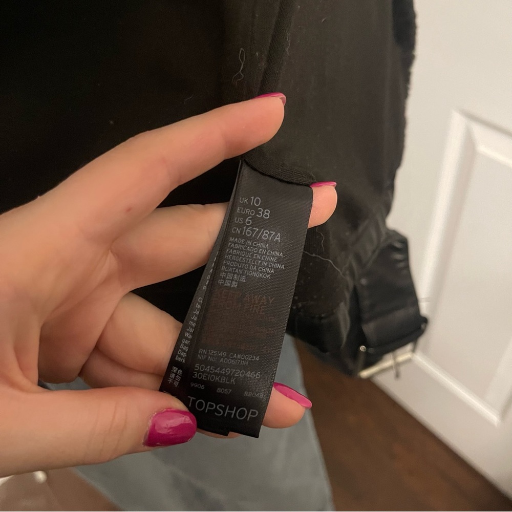 Topshop | shearling faux leather moto jacket - Picture 6 of 12